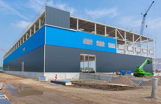 Bol.com fulfilmentcenter in Waalwijk, in aanbouw.