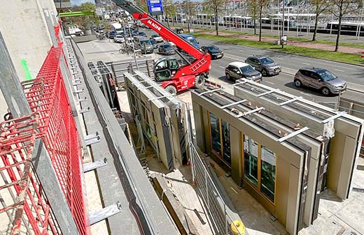 Gevelelementen voorzien van Celdex afdichting.