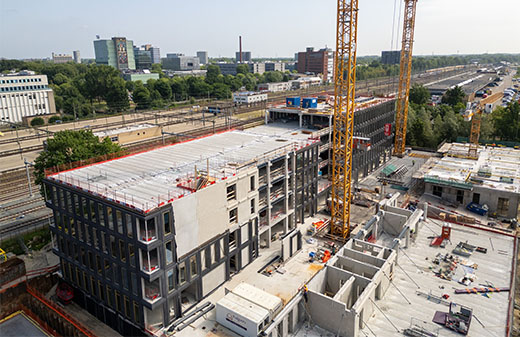 Project Edge, kantoorgebouw en woongebouw.